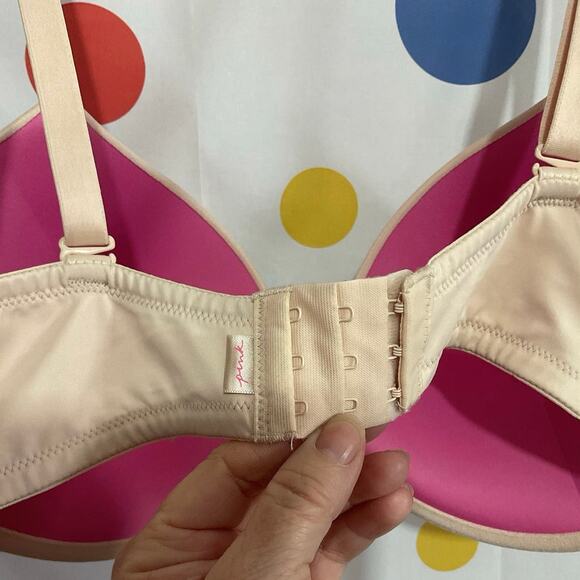 VS Pink Bra Beige 38DD Underwire - Picture 3 of 12